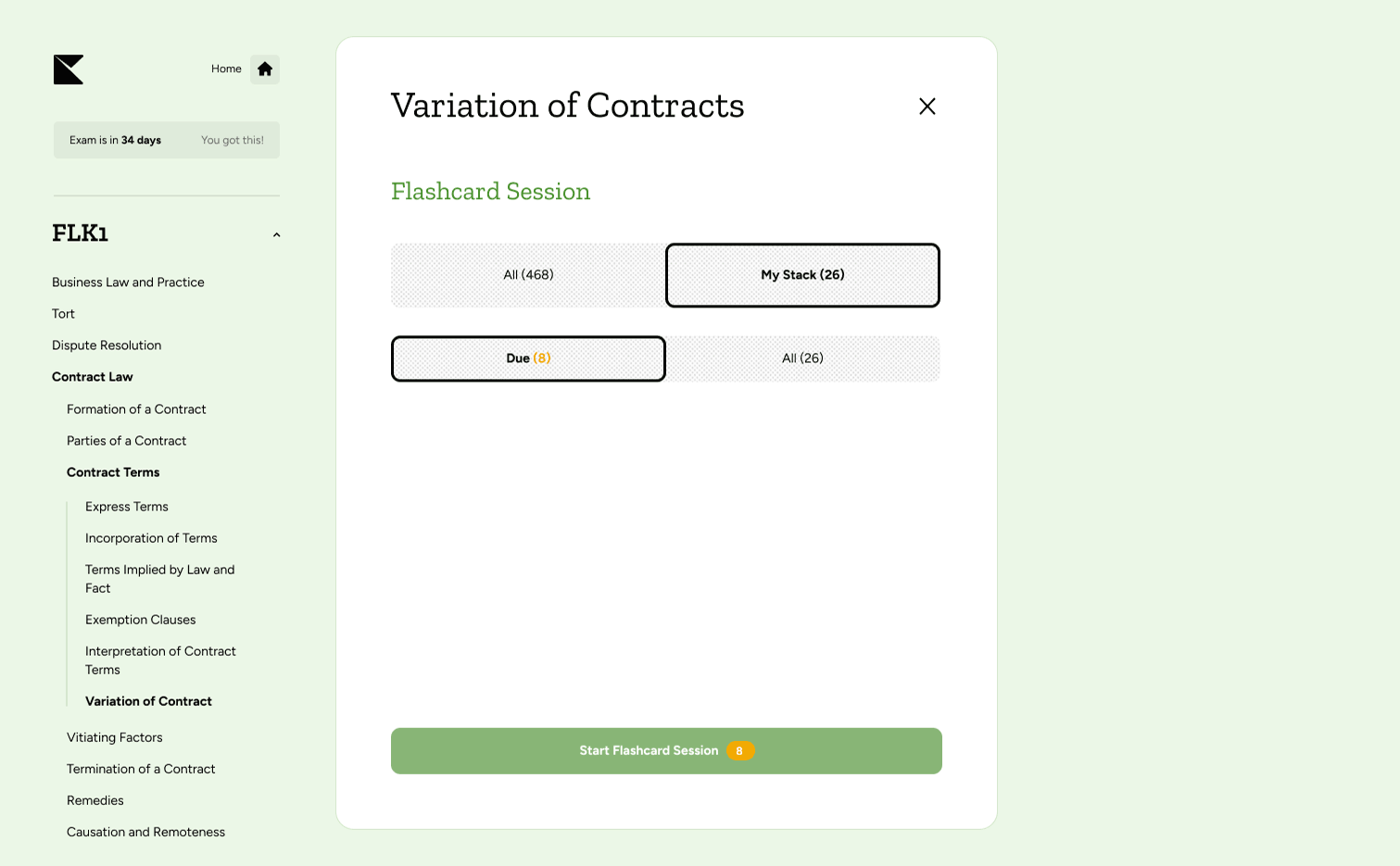 Kinnu flashcard spaced repetition system